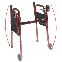 Image of Portable Folding Travel Walker With 5" Wheels And Fold Up Legs 3