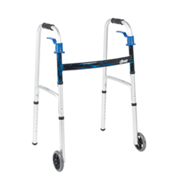 Image of Deluxe Trigger Release Folding Walker with 5" Wheels 2