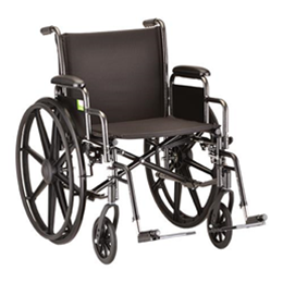 Image of 20" Steel Wheelchair with Detachable Desk Arms and Footrests 2