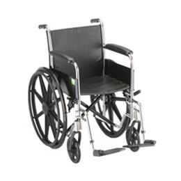Image of 18" STEEL WHEELCHAIR WITH FIXED ARMS & FOOTRESTS - 5080S 2