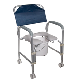 Image of Aluminum Shower Chair and Commode with Casters 2