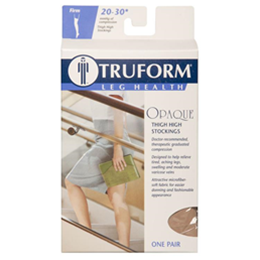 Image of 0364 TRUFORM Ladies' Opaque Thigh High Closed-Toe Stockings 5