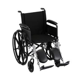 Image of 18" LIGHTWEIGHT WHEELCHAIR W/ DETACHABLE ARMS AND ELEVATING LEG RESTS - 7180LE 2