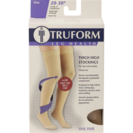 Image of 8867 TRUFORM Classic Compression Ladies' Thigh High, Closed Toe, Stay-Up Lace Top, Stocking 3