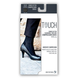 Image of 1062 TOUCH Ladies' Compression Ribbed Pattern Knee Socks 7