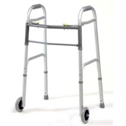 Image of Adult Dual-Release Folding Walker with Wheels