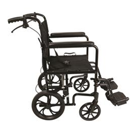 Image of Aluminum Transport Chair with 12-Inch Wheels, 300 lb Weight Capacity 2