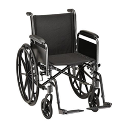 Image of 16" Steel Wheelchair with Detachable Arms and Footrests 2