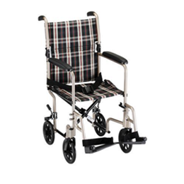 Image of 19" Transport Chair Plaid Upholstery in Tan 2