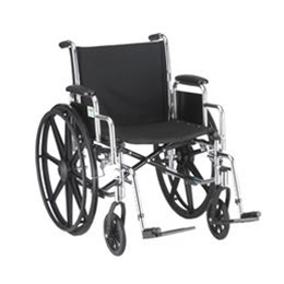 Image of 20" STEEL WHEELCHAIR WITH DETACHABLE ARMS AND FOOTRESTS - 5200S 2