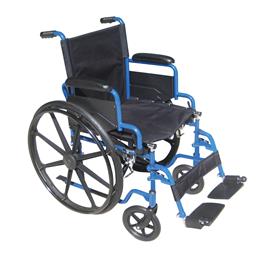 Image of Blue Streak Wheelchair 18" Seat With Flip Back Detachable Desk Arms And Swing Away Foot Rest 2