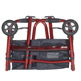 Image of Portable Folding Travel Walker With 5" Wheels And Fold Up Legs 5