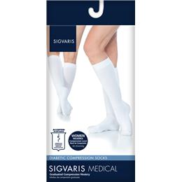 Image of SIGVARIS Diabetic 18-25mmHg - Size: SL - Color: WHITE