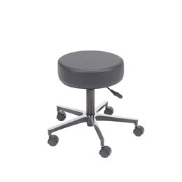 Image of Padded Seat Revolving Pneumatic Adjustable Height Stool With Metal Base 2