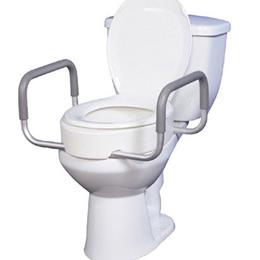 Elevated Toilet Seat W Arms For Elongated Toilets T F Bathroom