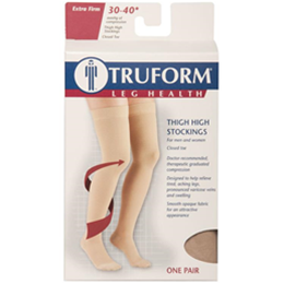 Image of 8848 TRUFORM Classic Compression Ladies' Thigh High, Closed Toe, Stay-Up Beaded Top, Stocking 5