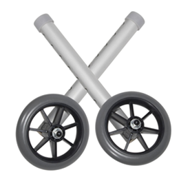Image of 5" Universal Walker Wheels with Adjustment Column and Rear Glides 2