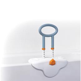 Image of Michael Graves Clamp On Height Adjustable Tub Rail With Soft Cover Soap And Shampoo Dish 2