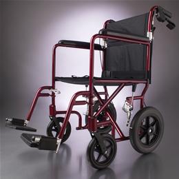 Image of WHEELCHAIR TRANSPORT ALUM 12" WHL RED 1