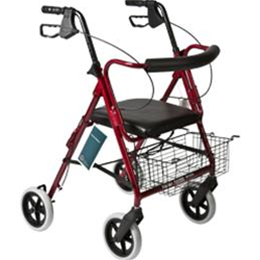 Image of Deluxe Rollator with Padded Seat and 8" Wheels 1