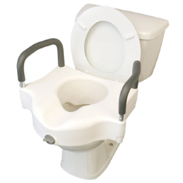 Image of Locking Elevated Toilet Seat with Arms 2