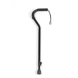 Image of Offset Cane With Strap And Invacare® Grip - Black 1