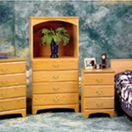 Image of CABINET BEDSIDE 3 DRW WIDE LAKE FOREST
