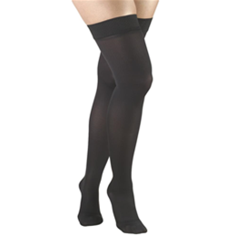 Image of 0364 TRUFORM Ladies' Opaque Thigh High Closed-Toe Stockings 3