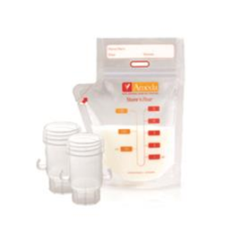 Image of Ameda Store'N Pour Breast Milk Storage Bags: 20 Count + 2 Adapters 3