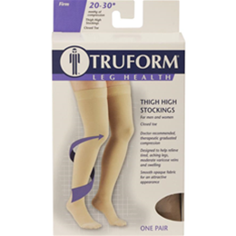 Image of 8868 TRUFORM Classic Compression Ladies' Thigh High, Closed Toe, Stay-Up Beaded Top, Stocking 5