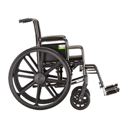 Image of 20" Steel Wheelchair with Detachable Desk Arms and Footrests 3