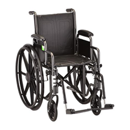 Image of 18" Steel Wheelchair Detachable Full Arms and Footrests 2