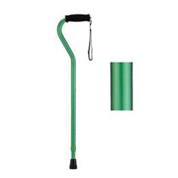 Image of Offset Cane with Strap - Green 2