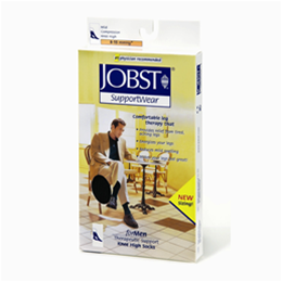Image of Jobst for Men 8-15 mmHg Closed Toe Knee High Ribbed Compression Socks (White) 2