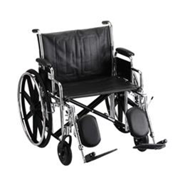 Image of 24" STEEL WHEELCHAIR WITH DETACHABLE ARMS AND ELEVATING LEG RESTS 2
