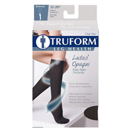 Image of 0373 TRUFORM Ladies' Opaque Knee High Closed-Toe Stockings 5