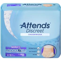 Image of ADUF40 - Attends Discreet Underwear, XL, Female, 16 count (x4) 2