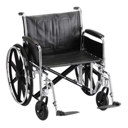 Image of 24" Steel Wheelchair with Detachable and Full Arms and Footrests 2