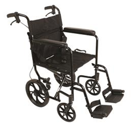 Image of Aluminum Transport Chair with 12-Inch Wheels, 300 lb Weight Capacity 1