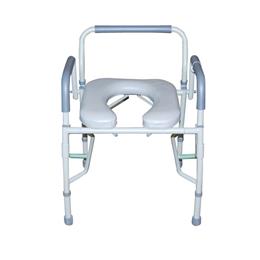 Image of Steel Drop Arm Bedside Commode With Padded Seat & Arms 4