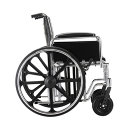 Image of 24" Steel Wheelchair with Detachable and Full Arms and Footrests 5