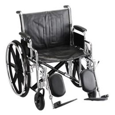 Image of 22" STEEL WHEELCHAIR WITH DETACHABLE ARMS AND ELEVATING LEG RESTS 2