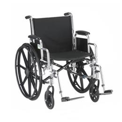 Image of 18" STEEL WHEELCHAIR WITH DETACHABLE ARMS AND FOOTRESTS - 5180S 2