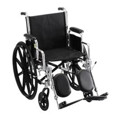 Image of 20" STEEL WHEELCHAIR WITH DETACHABLE ARMS AND ELEVATING LEG RESTS - 5200SE 2
