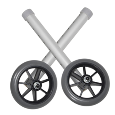 Image of 5" Universal Walker Wheels with Adjustment Column and Rear Glides 2