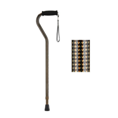 Image of Offset Cane with Strap - Houndstooth