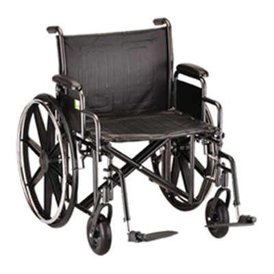 Image of 24" Steel Wheelchair Detachable Desk Arms and Footrests 2