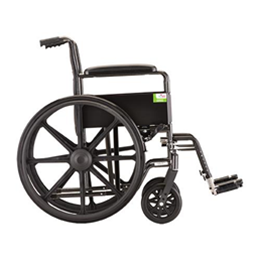Image of 18" Steel Wheelchair Fixed Arms and Footrests - 5080S 3