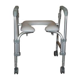Image of Lightweight Portable Shower Chair Commode With Casters 6