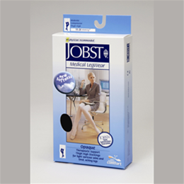 Image of Jobst for Women 15-20 mmHg Opaque Thigh High Support Stockings (Open Toe) 2